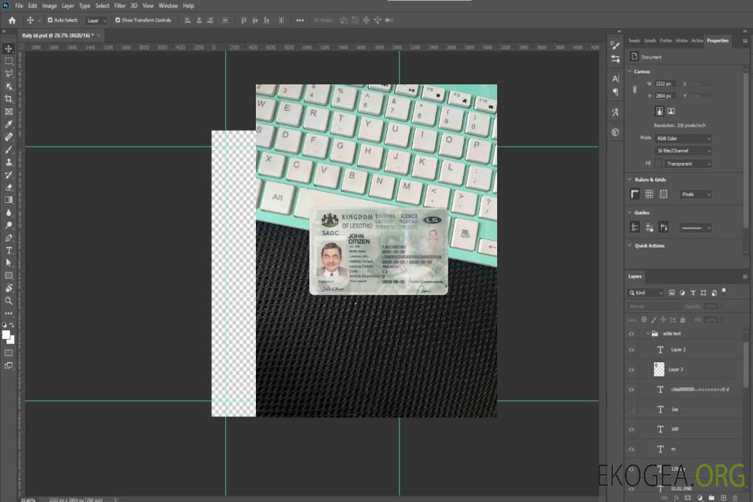 Photolook du permis de conduire du Lesotho AVANT template Photolook du permis de conduire du Lesotho AVANT template